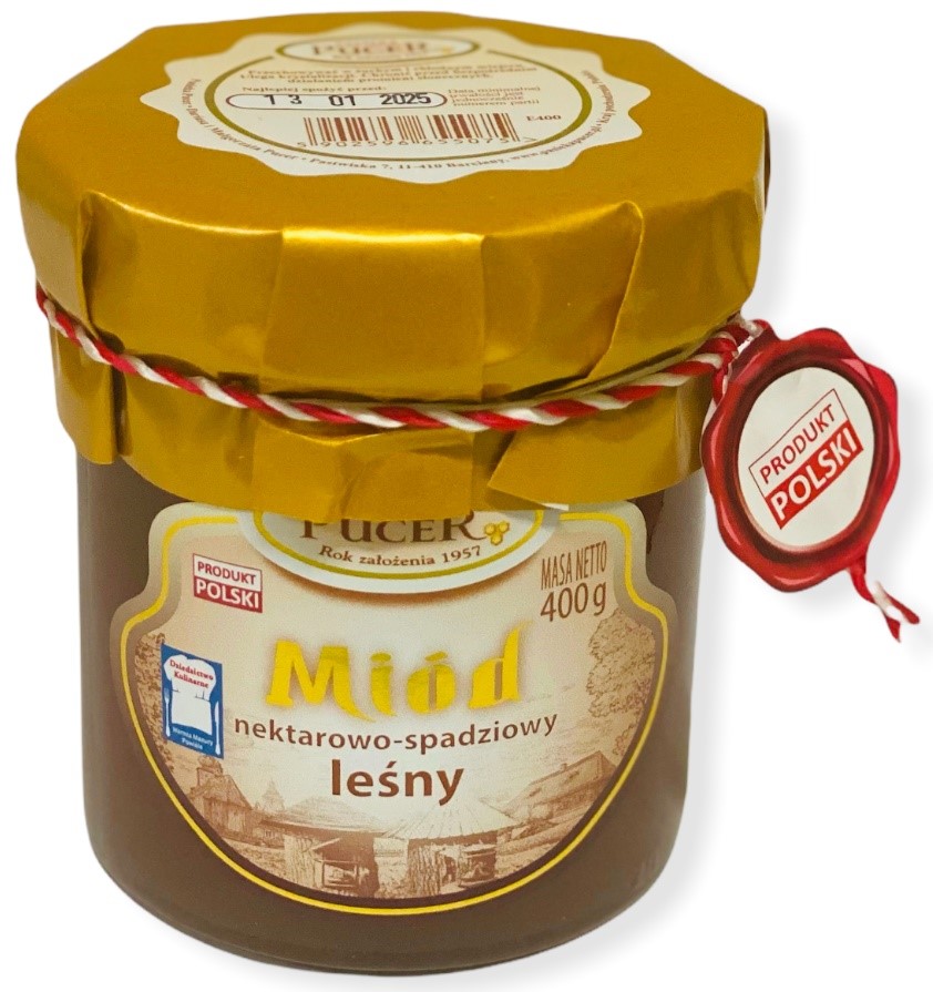 Miód Nektarowo - Spadziowy Leśny 400 G - Pasieka Pucer