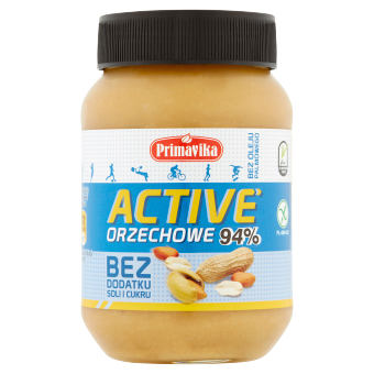 Pasta Z Prażonych Orzeszków Ziemnych Active Bez Dodatku Soli I Cukru Bezglutenowa 470 G - Primavika
