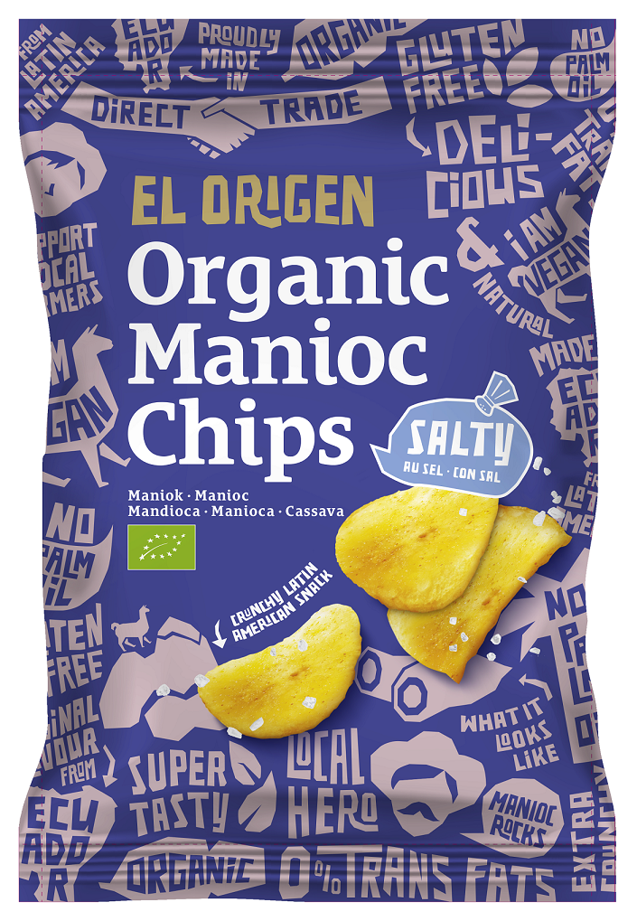 Chipsy Z Manioku Solone Bezglutenowe Bio 60 G - El Origen