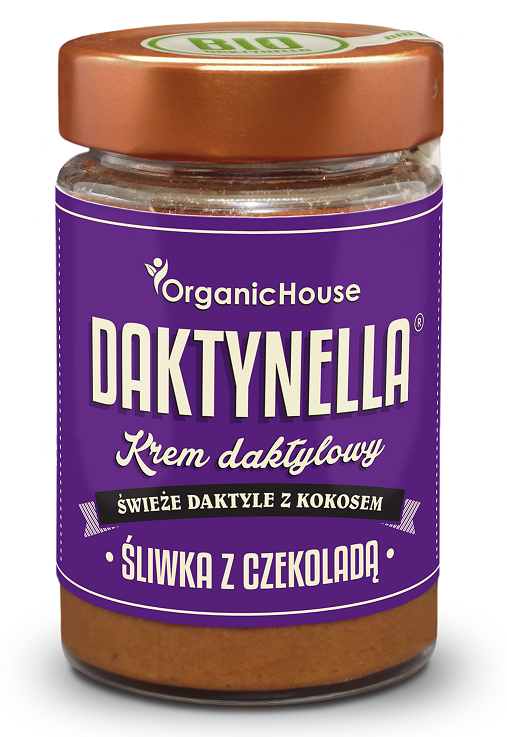 Krem Kokosowo - Daktylowy Śliwka Z Czekoladą Bezglutenowy Bio 190 G - Organic House (Daktynella)