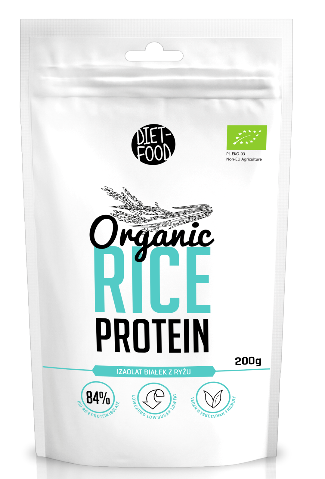 Białko Ryżowe W Proszku Bio 200 G - Diet-Food