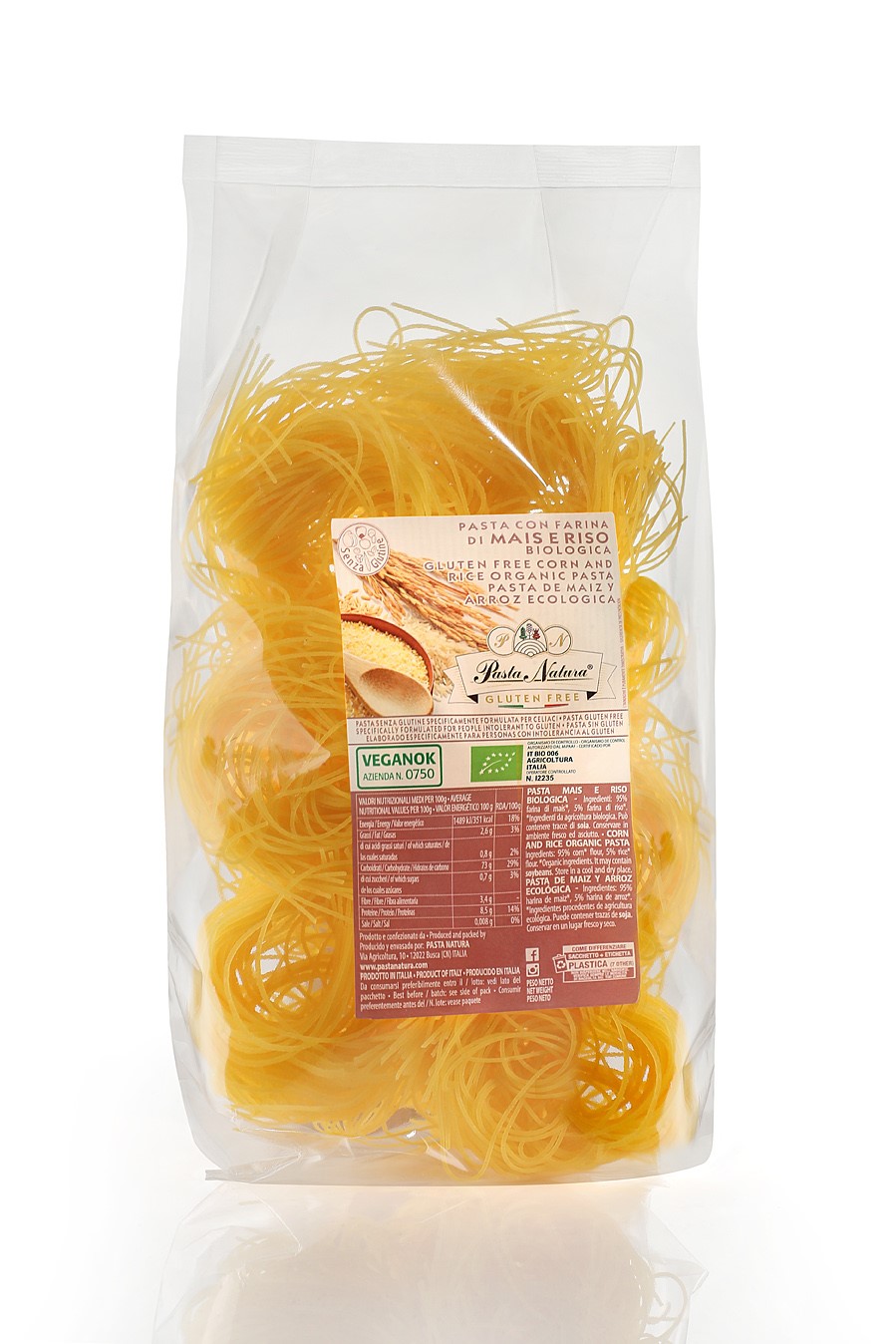 Makaron (Kukurydziano - Ryżowy) Spaghettini Bezglutenowy Bio 250 G - Pasta Natura