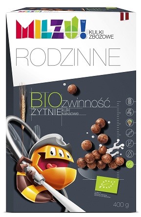 Kulki Żytnio - Owsiane Kakaowe "Zwinność" Bio 400 G - Milzu