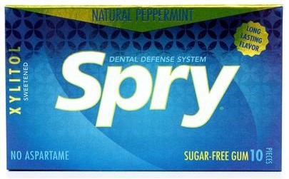 Guma Do Żucia Z Ksylitolem O Smaku Mięty Pieprzowej Bezglutenowa 10 Sztuk (12 G) - Spry