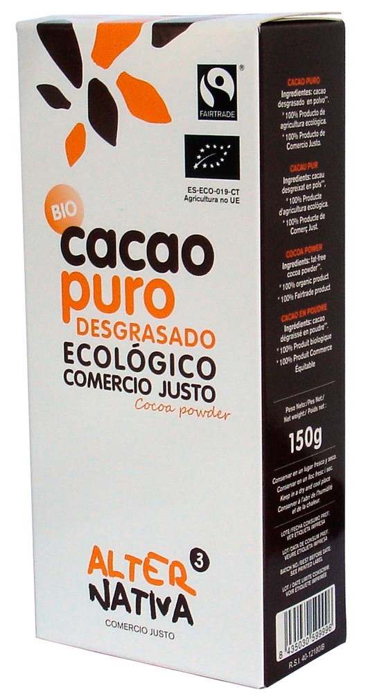 Kakao Odtłuszczone W Proszku Fair Trade Bezglutenowe Bio 150 G - Alternativa