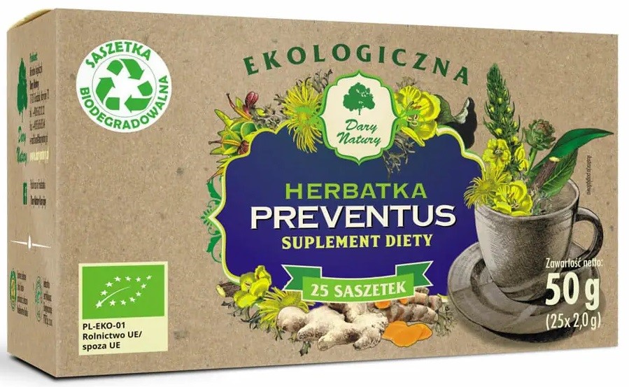 Herbatka Preventus Bio (25 X 2 G) 50 G - Dary Natury