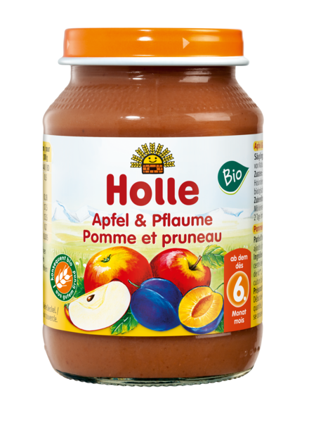 Jabłko - Śliwka Bezglutenowe Od 6 Miesiąca Bio 190 G (Słoik) - Holle