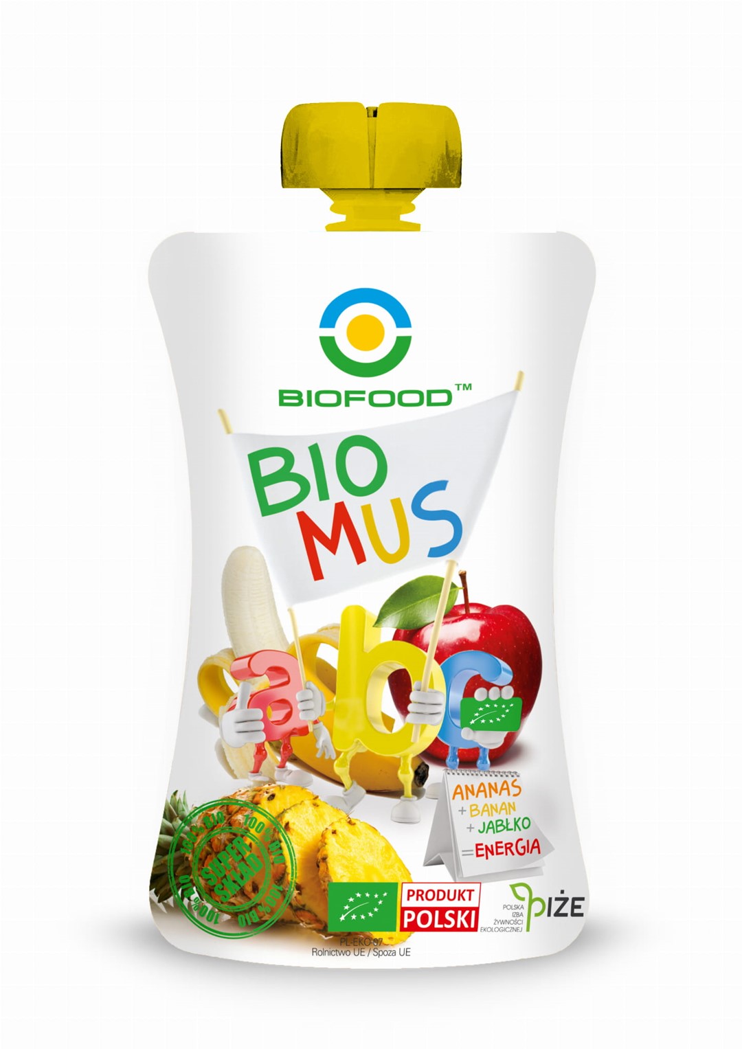 Mus Ananasowo - Bananowo - Jabłkowy Bezglutenowy Bio 90 G - Bio Food