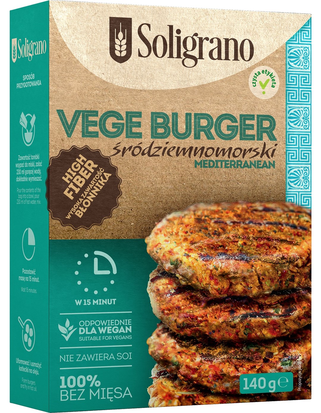 Mieszanka Na Vege Burger Śródziemnomorski 140 G - Soligrano