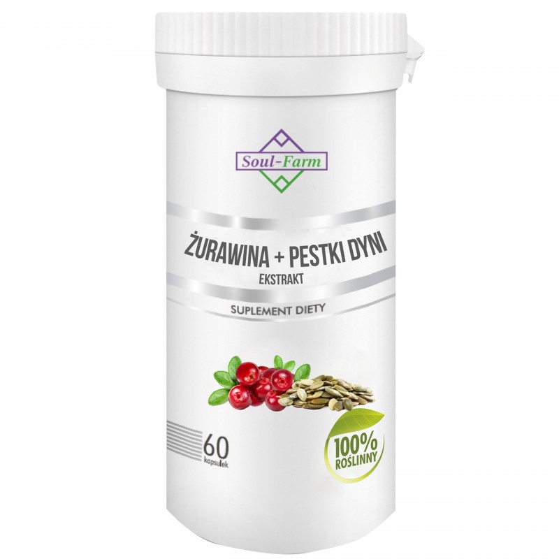 Żurawina + Pestki Dyni Ekstrakt 60 Kapsułek (275 Mg + 275 Mg) - Soul Farm