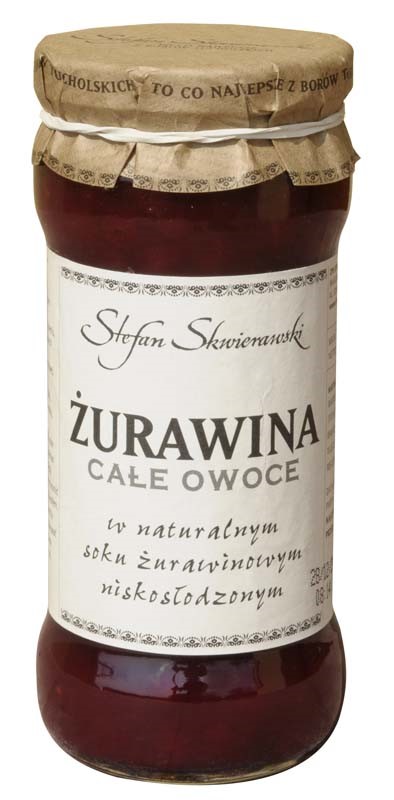 Żurawina Całe Owoce W Soku Żurawinowym Słodzone Fruktozą 360 G - Skwierawski Stefan