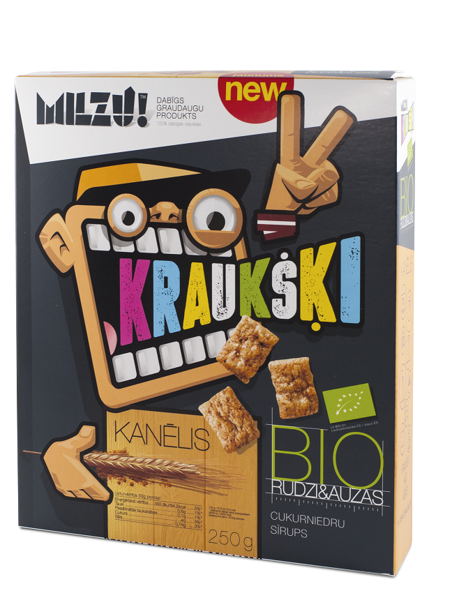 Crunchies Żytnio - Owsiane Cynamonowe Bio 250 G - Milzu
