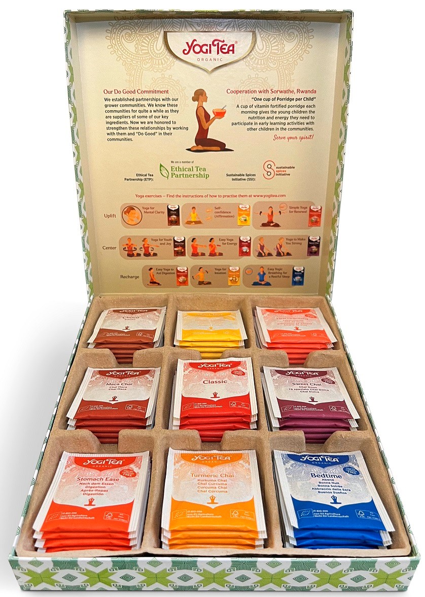Zestaw Herbatek Bio W Pudełku Prezentowym (Selection Box) (9 Smaków X 5 Torebek) 88,5 G - Yogi Tea
