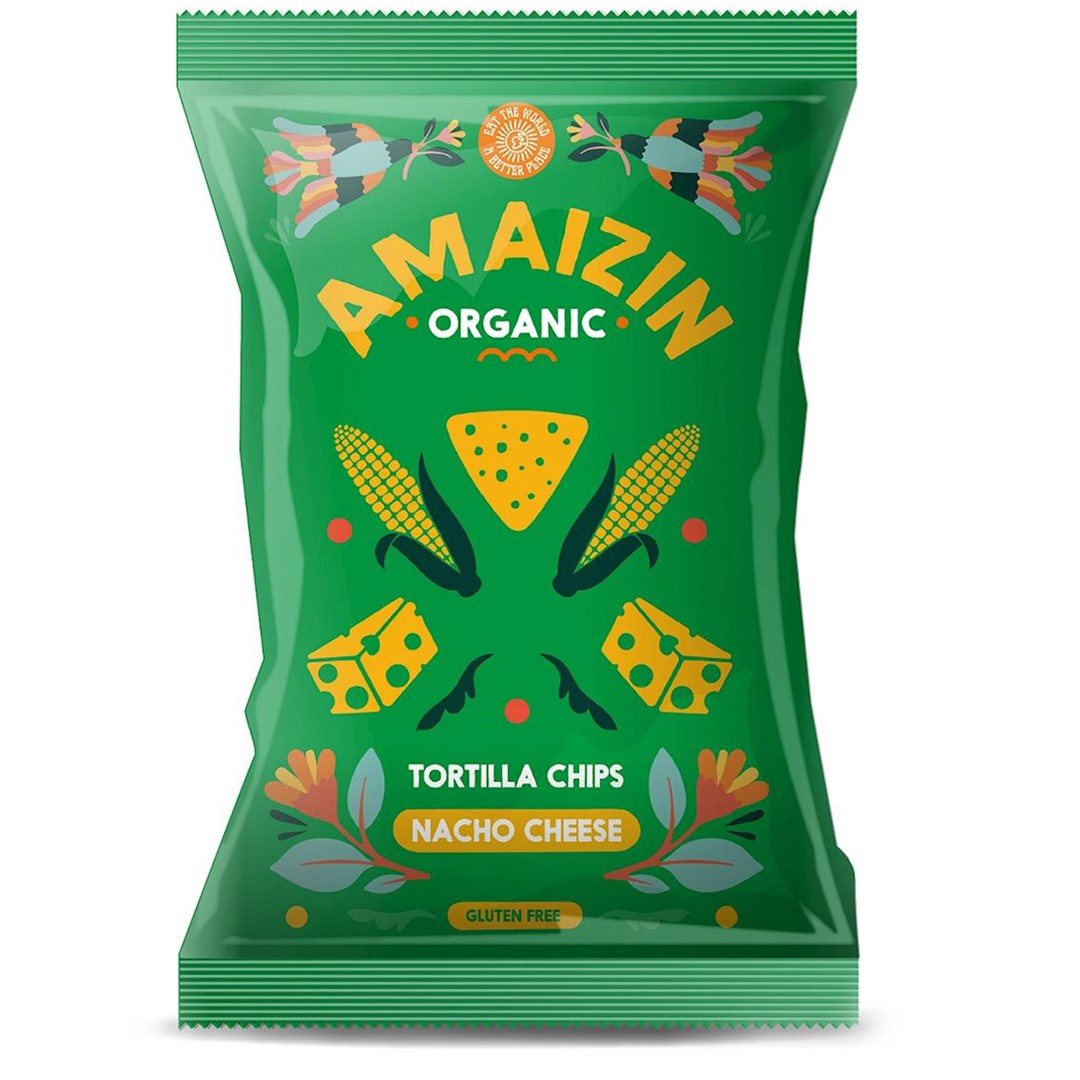 Chipsy Nachos Kukurydziane Serowe Bezglutenowe Bio 150 G - Amaizin