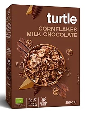 Płatki Kukurydziane W Polewie Z Mlecznej Czekolady Bezglutenowe Bio 250 G - Turtle