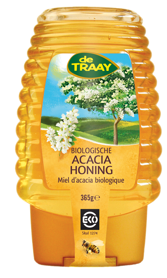 Miód Nektarowy Akacjowy Bio Z Dozownikiem 365 G - De Traay