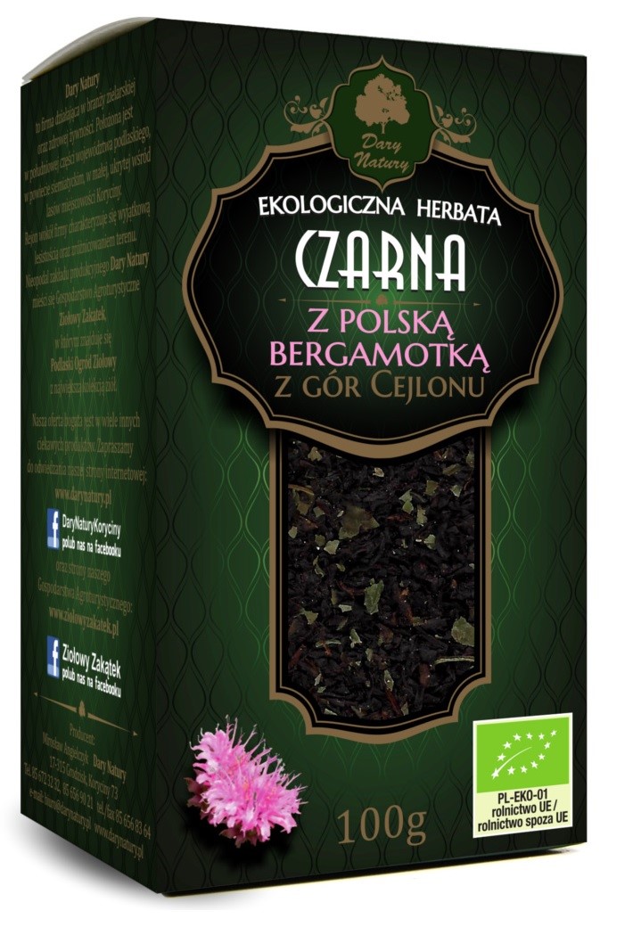 Herbata Czarna Z Polską Bergamotką Bio 100 G - Dary Natury