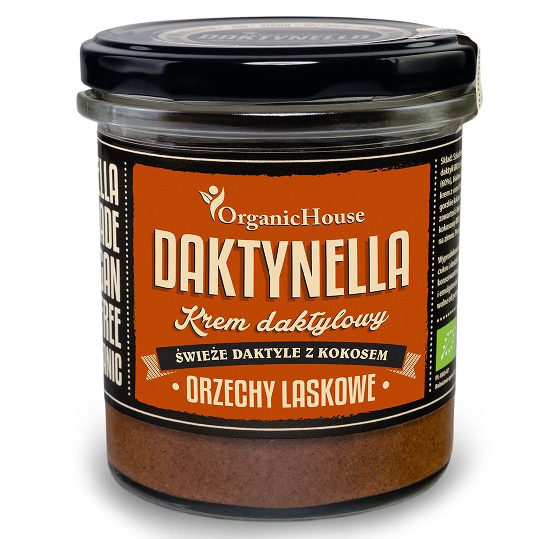 Krem Kokosowo - Daktylowy Orzechy Laskowe Bezglutenowy Bio 280 G - Organic House (Daktynella)