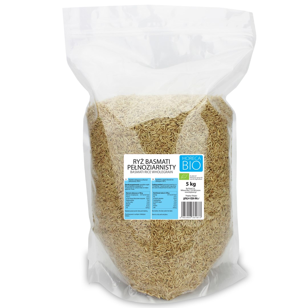 Ryż Basmati Pełnoziarnisty Bio 5 Kg - Horeca