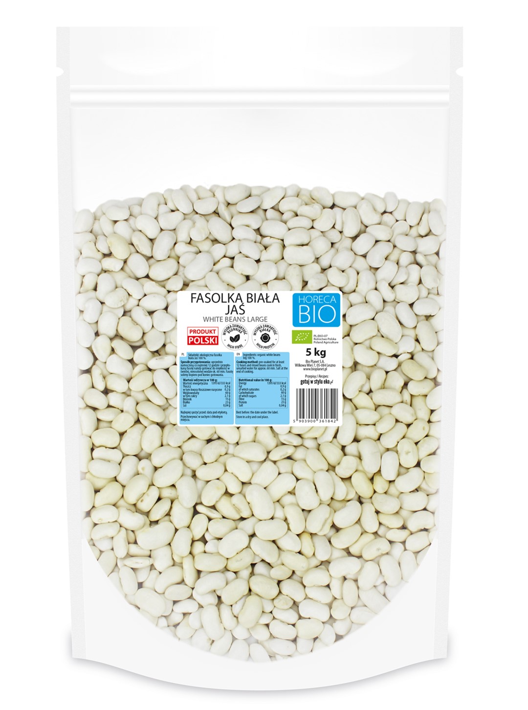Fasolka Biała Jaś Bio 5 Kg - Horeca