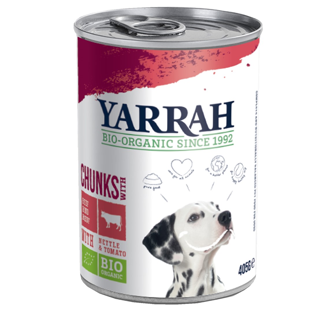 (Dla Psa Dorosłego) Karma Z Wołowiną, Pokrzywą I Pomidorem Bio 405 G - Yarrah