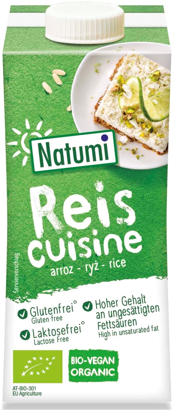 Krem Ryżowy Do Gotowania I Pieczenia Bez Dodatku Cukrów Bezglutenowy Bio 200 Ml - Natumi