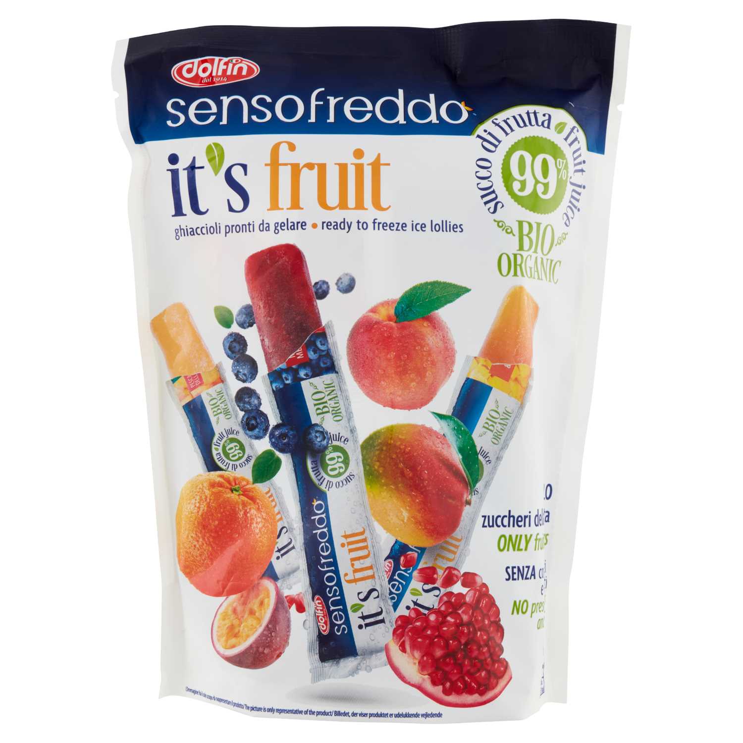 Lody Owocowe Do Zamrożenia Bio (10 X 40 Ml) 400 Ml - Sensofreddo (Dolfin)