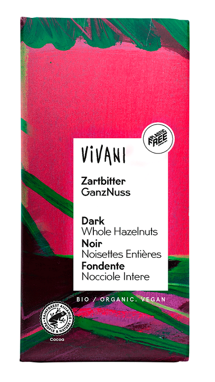 Czekolada Gorzka Z Całymi Orzechami Laskowymi Bio 100 G - Vivani