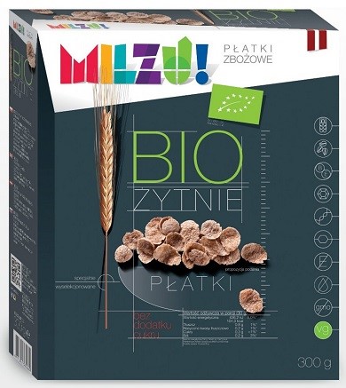 Płatki Żytnio - Owsiane Bez Dodatku Cukrów Bio 300 G - Milzu
