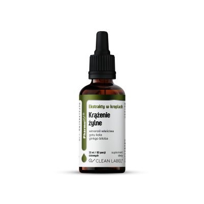 Ekstrakty W Kroplach Na Prawidłowe Krążenie Żylne Bezglutenowe 30 Ml - Pharmovit (Clean Label)