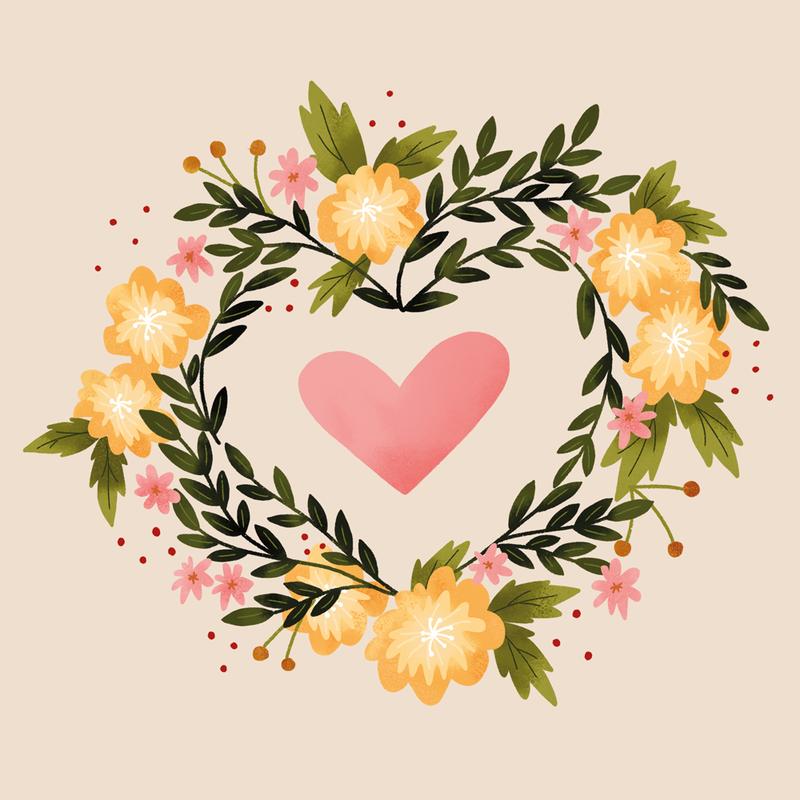 Serwetki Stołowe Bambusowe Floral Heart 20 Szt - Chic-Mic