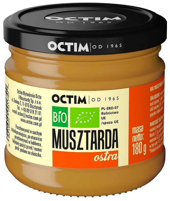 Musztarda Ostra Bio 180 G - Octim