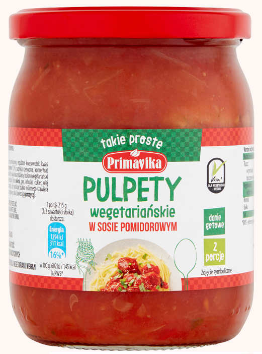 Pulpety Wegańskie W Sosie Pomidorowym 430 G - Primavika