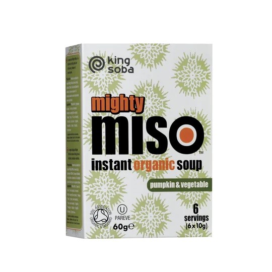Zupa Błyskawiczna Z Białym Miso, Dynią I Warzywami Bezglutenowa Bio (6 X 10 G) 60 G - King Soba